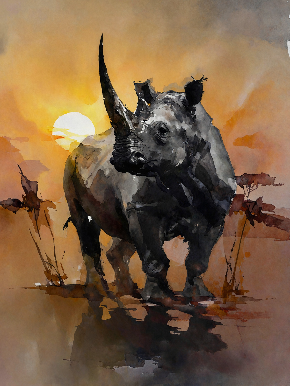 214-1789-schwarzer- Nashorn-bei-Sonnenuntergang-reproduktionen-motive.jpg